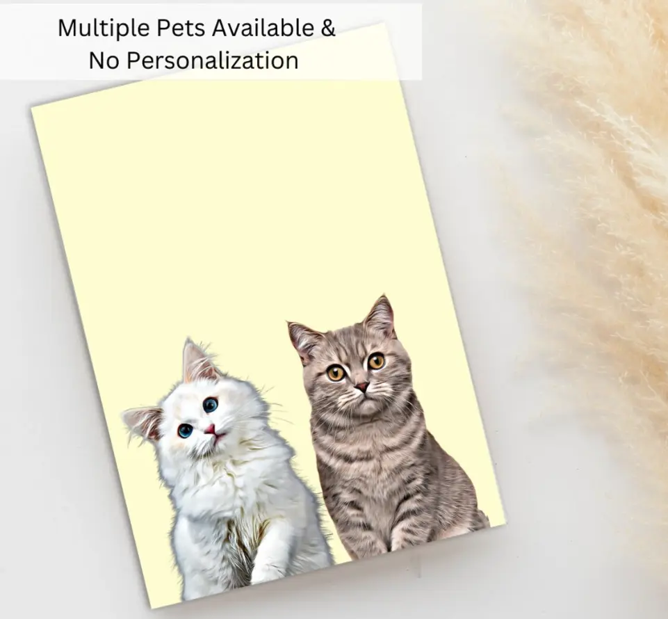 Custom greeting card showcasing multiple pets for a collective tribute.